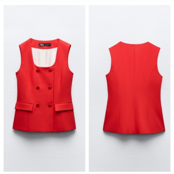 Zara 2 PC Set  Vest & Pants Red size XS and S - Picture 15 of 16